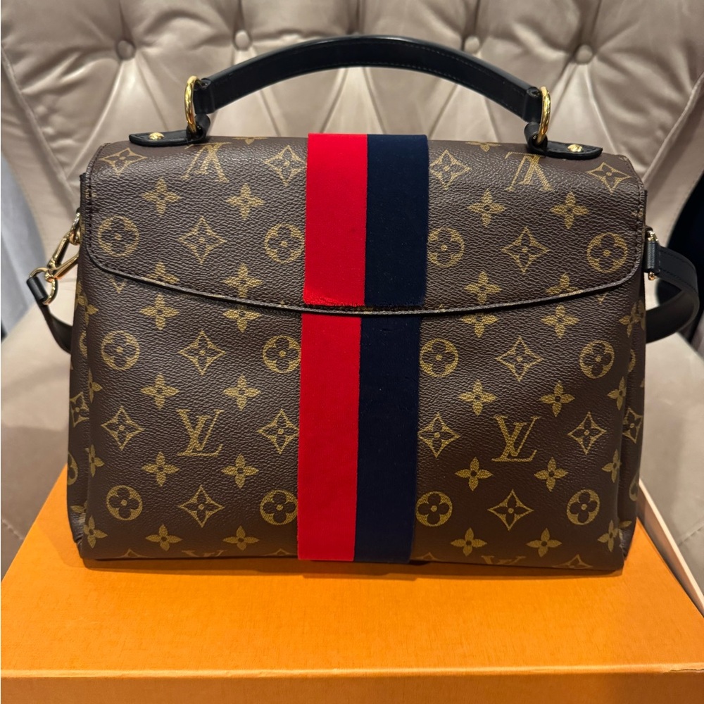 Louis Vuitton Monogram Tote with Red and Blue Stripe - Picture 12 of 16